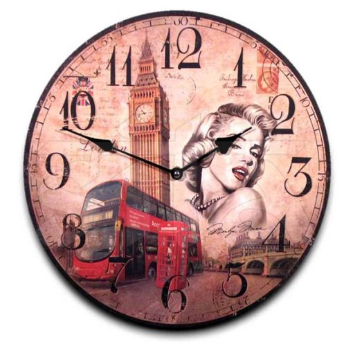 Reloj de madera  33cm 192993  Surtidos